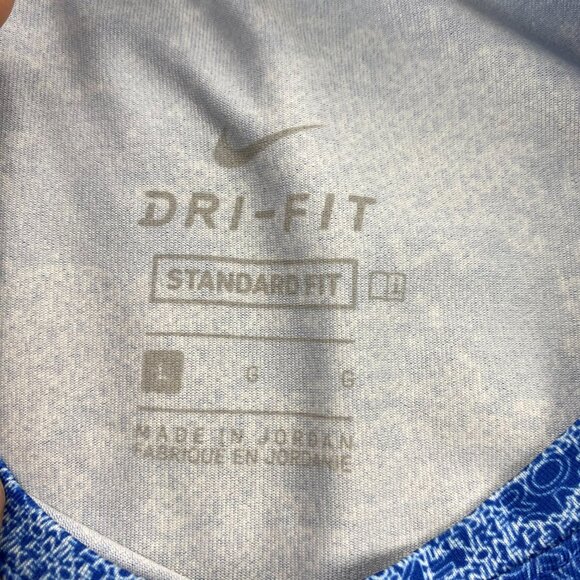 Nike Pro DRI-FIT Shirt Boys Size Large L Blue Standard Fit Center Swoosh Logo - Picture 4 of 7